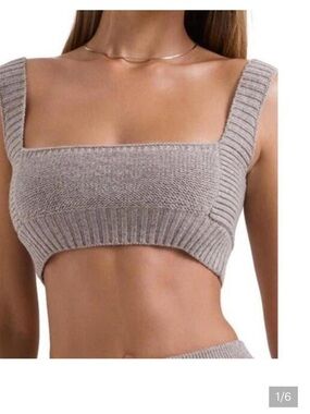 House of CB Adhara Wool Bralette Crop Cropped Large